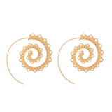 Bohemian Round Spiral Drop Earrings