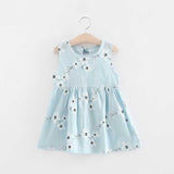 Girls Summer Fashion Back V Cotton Dress