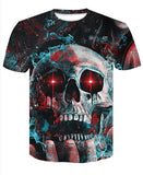 New Men's Skull Poker Print T-shirt