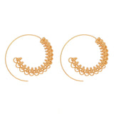 Bohemian Round Spiral Drop Earrings