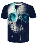 New Men's Skull Poker Print T-shirt