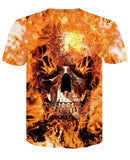 New Men's Skull Poker Print T-shirt