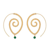 Bohemian Round Spiral Drop Earrings