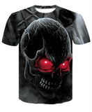 New Men's Skull Poker Print T-shirt