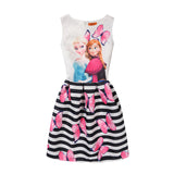 Anna Elsa Print Princess Dress for Girls