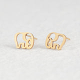 Golden Stainless Steel Cute Stud Earrings