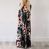 Summer Floral Print Boho Beach Dress