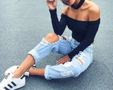 Off Shoulder Crop Top For Women