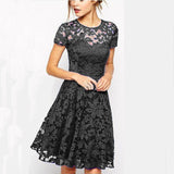 Women Elegant Hollow Out Lace Dress