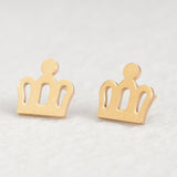 Golden Stainless Steel Cute Stud Earrings