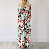 Summer Floral Print Boho Beach Dress