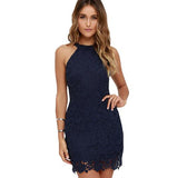 Womens Elegant Wedding Party Lace Dress