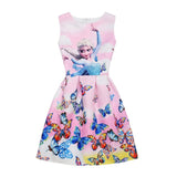 Anna Elsa Print Princess Dress for Girls