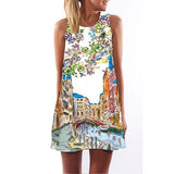 Women Floral Print Chiffon Dress