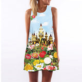 Women Floral Print Chiffon Dress