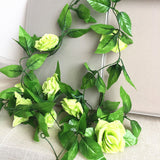 Silk Roses Ivy Vine with Green Leaves